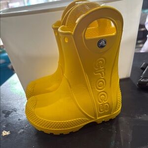 CROCS Yellow Rain & Snow Boots Waterproof Mid-Calf